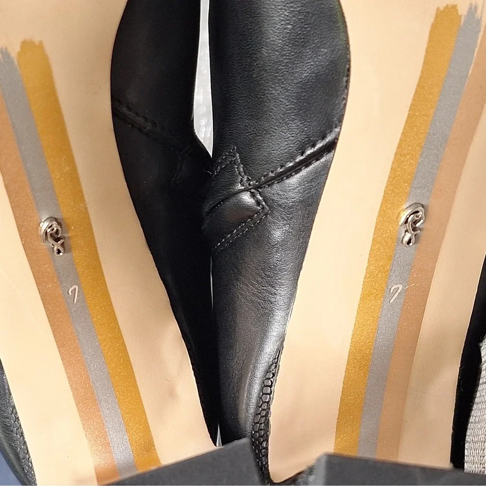 Sam Edelman 7 M Anika Black Leather High Heeled Ankle Boots Logo & Croc Emboss